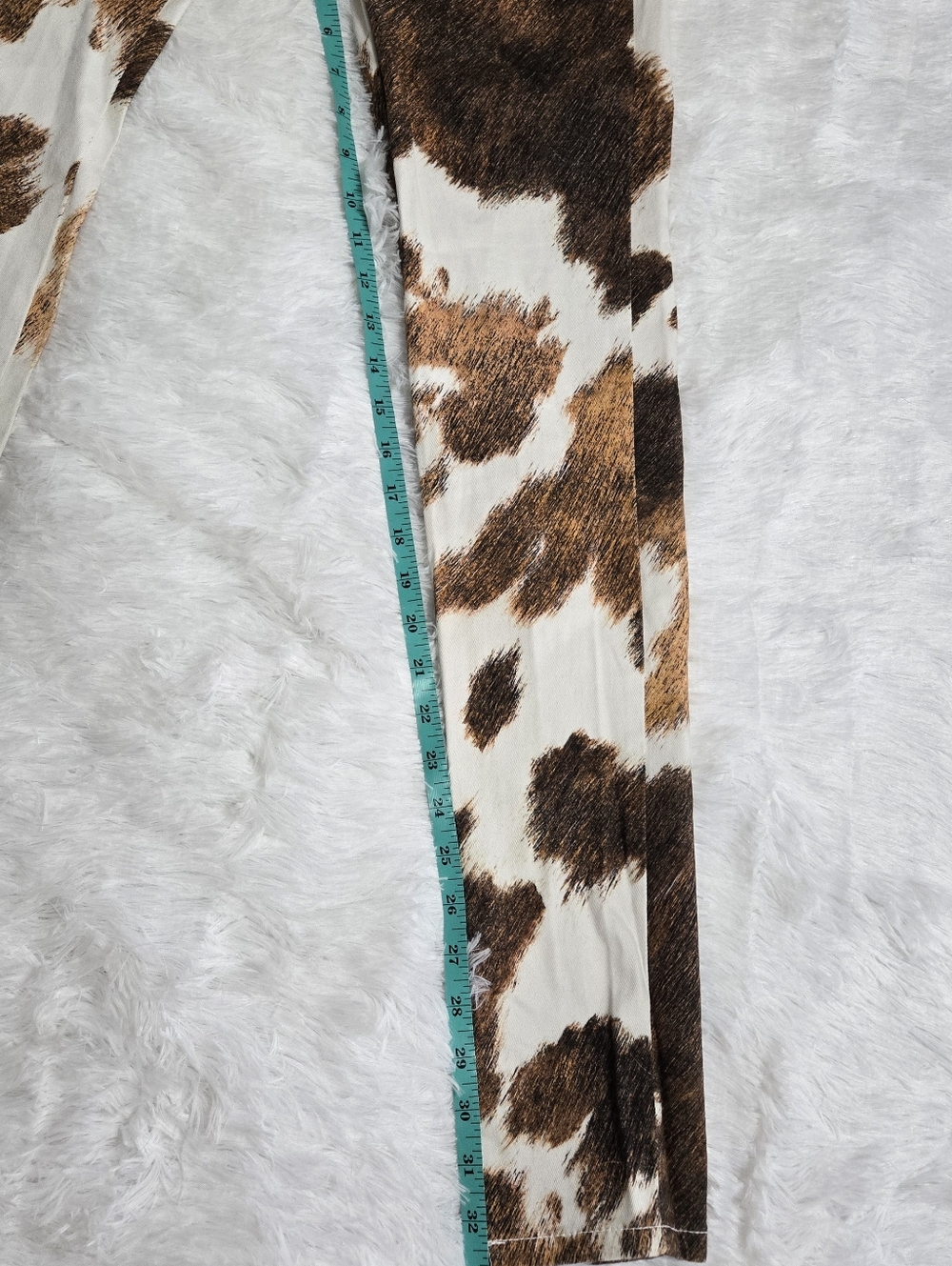 WeWoreWhat Cowhide Print Stiletto Slit Jeans - Picture 5 of 7